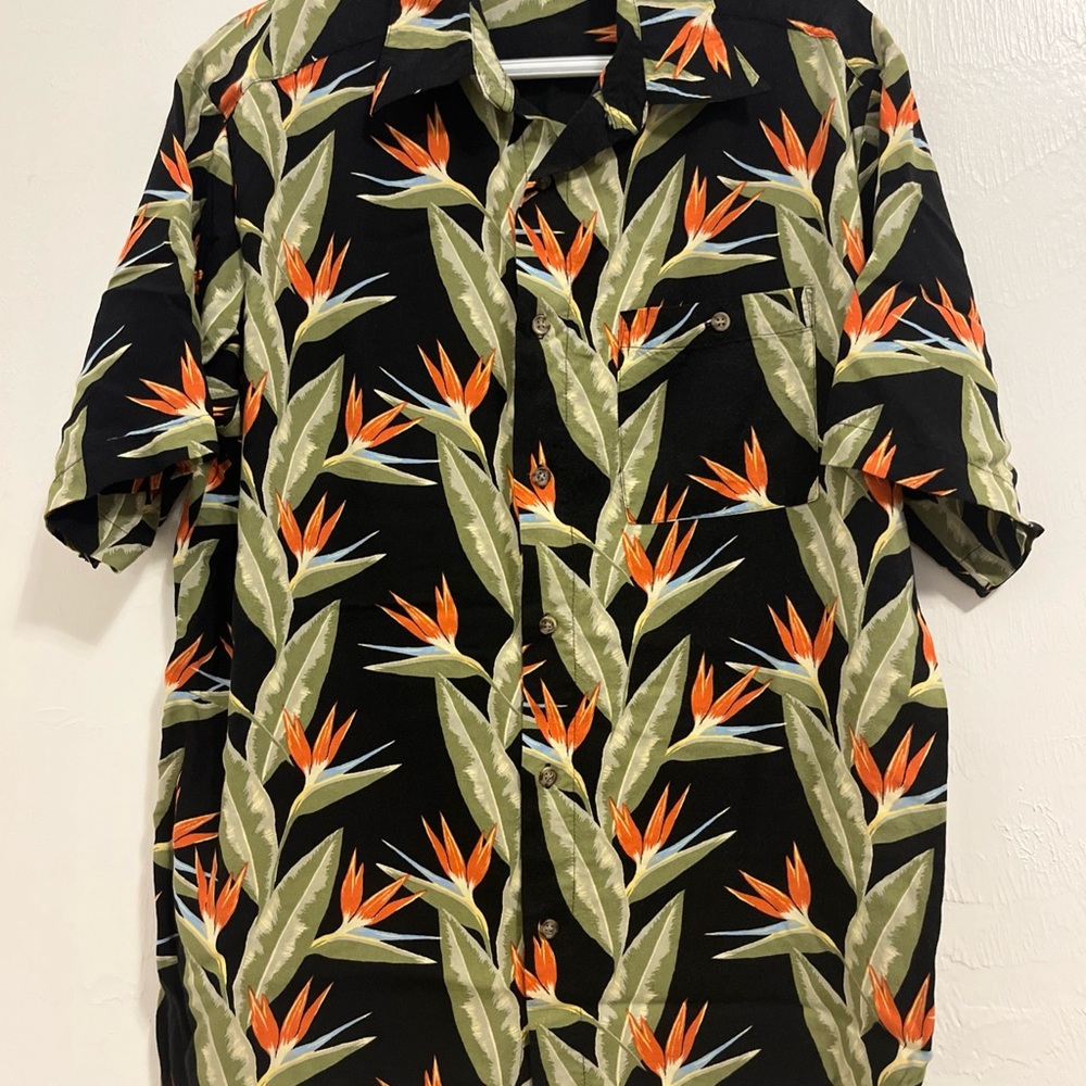 Puritan Black‎ and Orange Tropical Men's Shirt